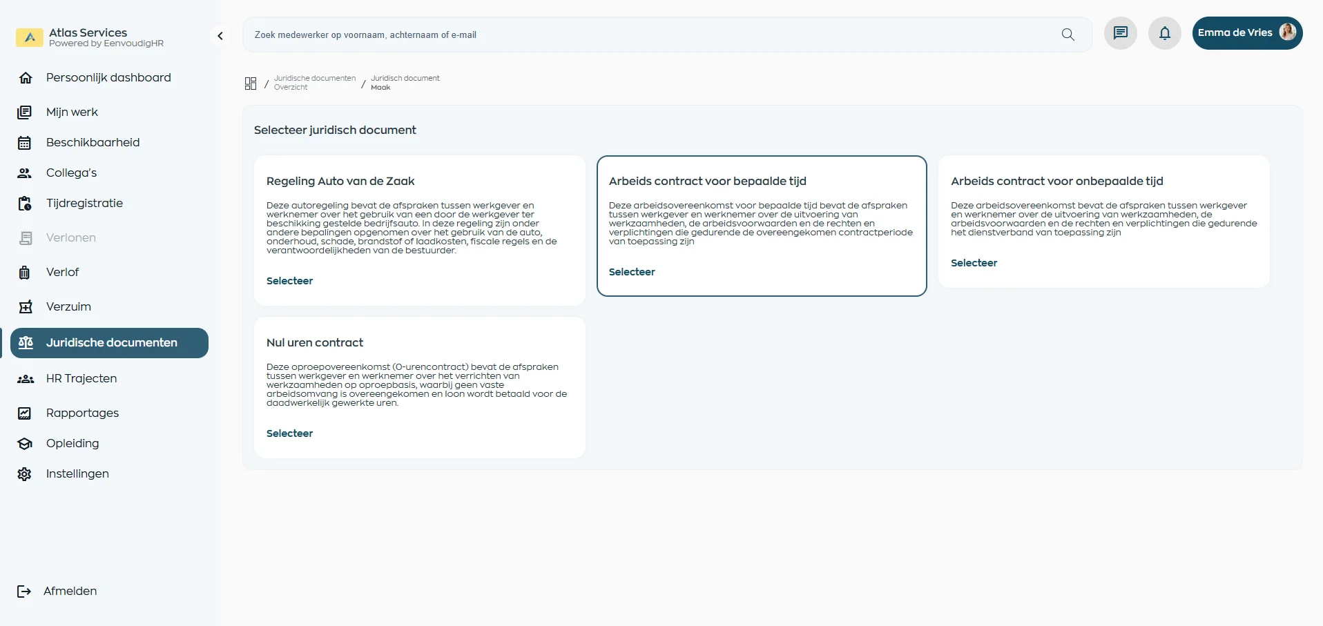 Overzicht van juridische document templates