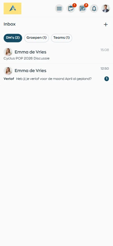 Community en chat in de WorkVine Medewerker App