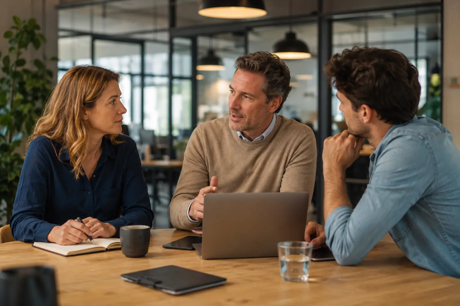 Professionals werken samen aan planning, HR en opvolging