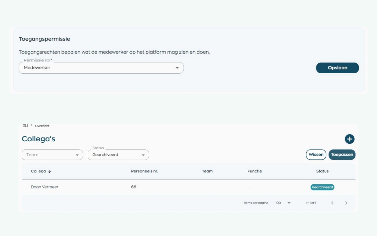 Rol en archiefstatus binnen het beheer van een medewerkerdossier